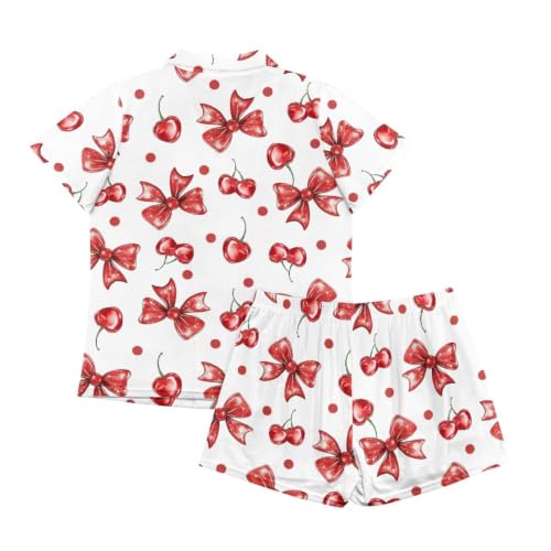 Image of Women's Short Sleeve Sleepwear Pajamas Nightwear with Pockets
