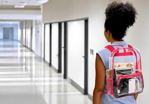 Image of Trail maker Clear Backpack Heavy Duty with Padded Straps, Side Pockets for Kids, Boys, Girls, School, Stadium Approved Events