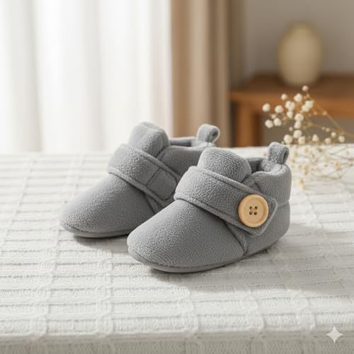 Image of Newborn Baby Booties | Soft & Breathable Cotton Footwear for Baby Boys & Girls | Skin-Friendly, Comfortable Booties for 3-12 Months