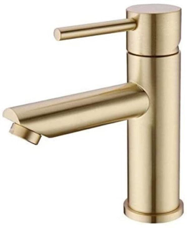 Robinet de lavabo sur plage laiton doré brossé mitigeur vasque Scamandre B002DB