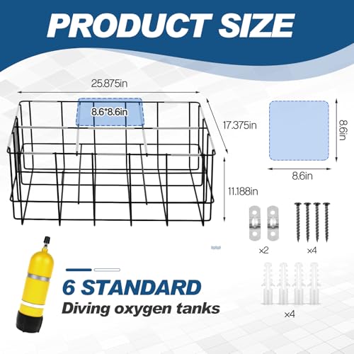 Soporte para tanque de buceo de 6 botellas MorningRo con fundas acolchadas de protección 2
