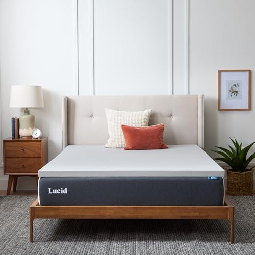 LUCID 2” Bamboo Charcoal Infused Memory Foam Mattress Topper