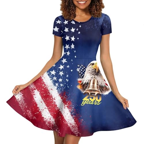 Image of AFPANQZ Womens Casual Summer Lightweight Vintage Dress Short Sleeve Midi Dress Knee-Long Luxury Formal Dress