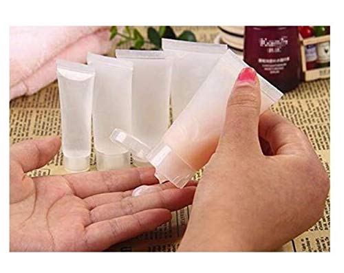 Miniatura 4 de 10 piezas de plástico transparente vacío recargable de plástico suave para apretar, tapa abatible, botella cosmética para loción corporal para