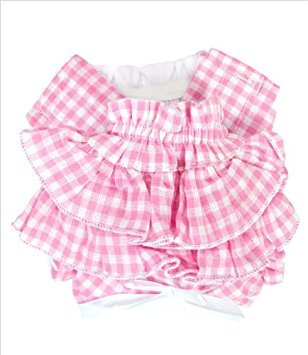 Sanitary Pants For Dogs - Pink Gingham (XL (REAR GIRTH 21-27))