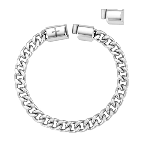 Pulsera para hombre de acero inoxidable con cierre magnético miniatura 1