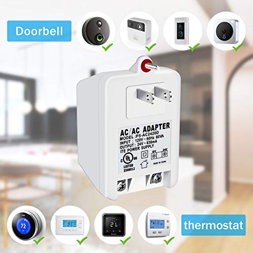 24V 830Ma Thermostat And Doorbell Transformer, Wall Transformer With Ptc Fuse Compatible With Nest, Honeywell, Ecobee And Sensi Thermostat, Nest Hello And All Of Doorbells #TOP1