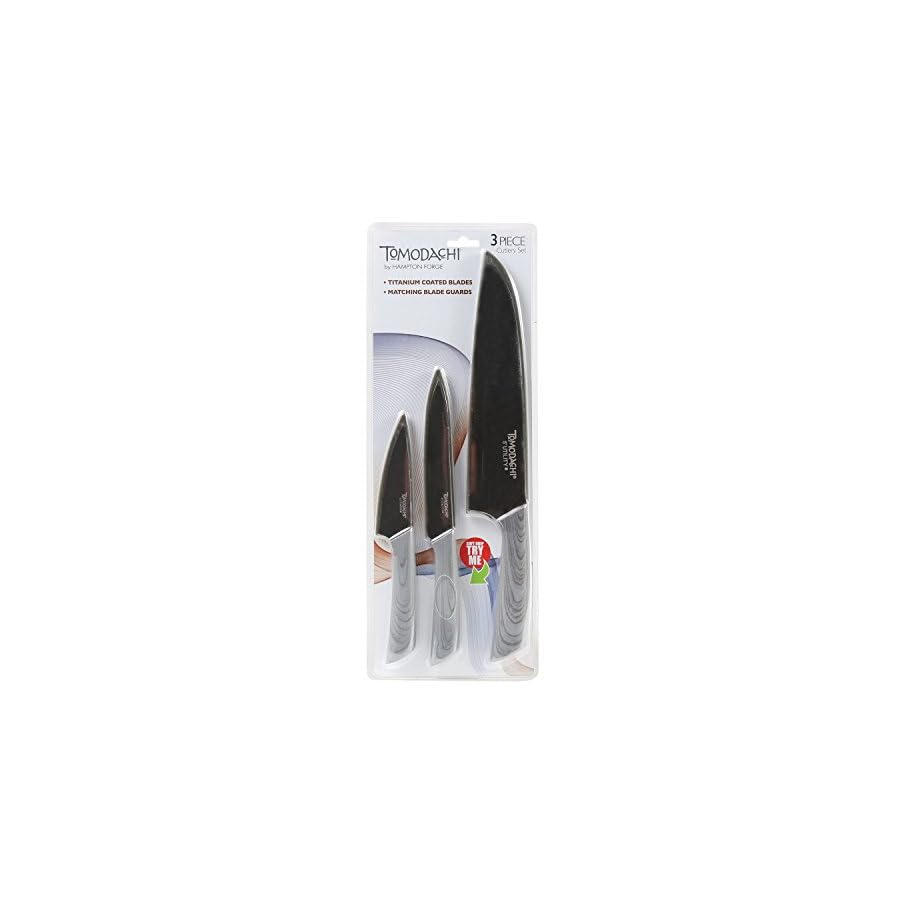 Hampton Forge Tomodachi HMC01A612C Raintree Ash – 3 Piece Knife Set with Matching Blade Guards