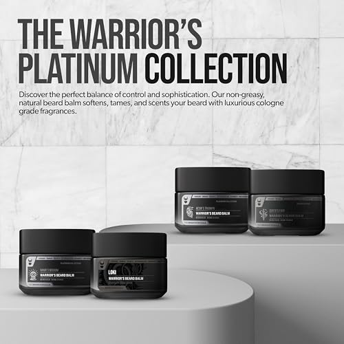The Beard Struggle Warrior’s Beard Balm - Platinum Collection, Aesir's Triumph - Non-Greasy Low-Hold Formula, Luxurious Cologne-Grade Fragrances 100% Natural and Plant-Based Ingredients - 50g