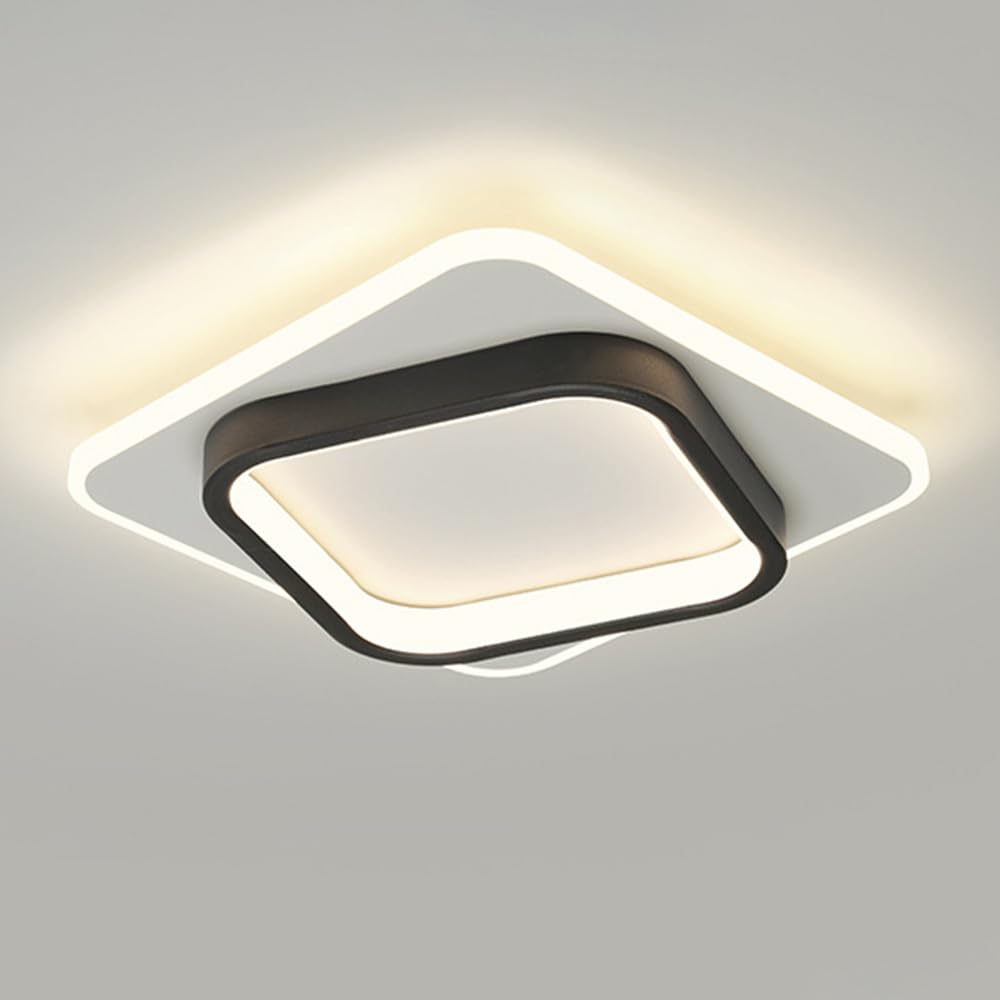 Kwadratowa Sufitowa Led Z Możliwością Regulacji, 3000K/4500K/6000K, Do Korytarza, Sypialni, Ganku, Nowoczesna Metalowa Sufitowa/Ciemny/20 Cm