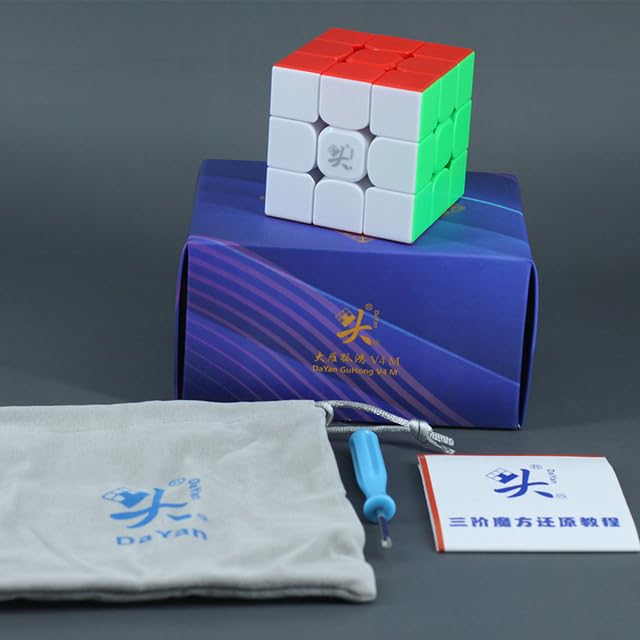 ТоуAE - DaYan GuHong V4M 3x3x3 Mаɡпеtiс Mаɡiс Speed Cube Stickerless Professional Тоуs Guhong V4 M Cubo Magico Puzzle (V4 Multi)