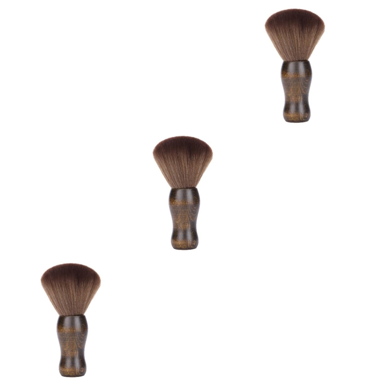 FOMIYES 3 Pièces brosse de nettoyage de barbe brosse à barbe brosse à cheveux pour les cheveux brosse plumeau pour le cou brosse à épousseter brosse de salon de coiffure En bois