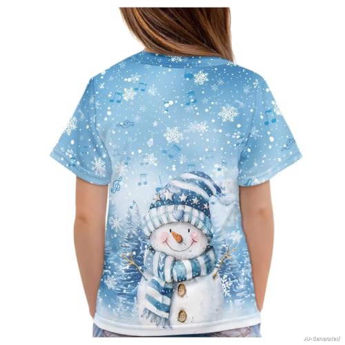 Image of Renewold Kids Novelty T-Shirt for Girls Boys Short Sleeve Crewneck Summer Tee Soft Breathable Graphic Shirt for Age 2-16