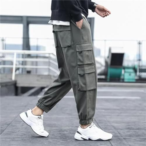 Autumn and Winter Men's Plus Velvet Casual Pants Loose Cuffs Thick Overalls Trousers 5