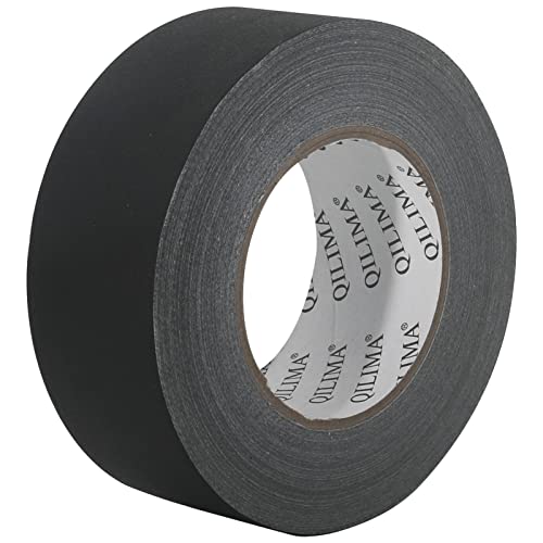 Image of QILIMA Black Gaffer Tape, Hand Tear Self-Adhesive Gaffer Tape for Labeling, Cable, Stage, Photography, Matte Non-Reflective, 2inch x 60yds