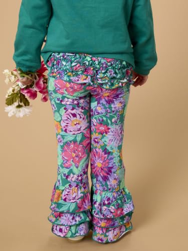 Image of RuffleButts Baby /Toddler Girls Stretchy Flare Pants w /Ruffles