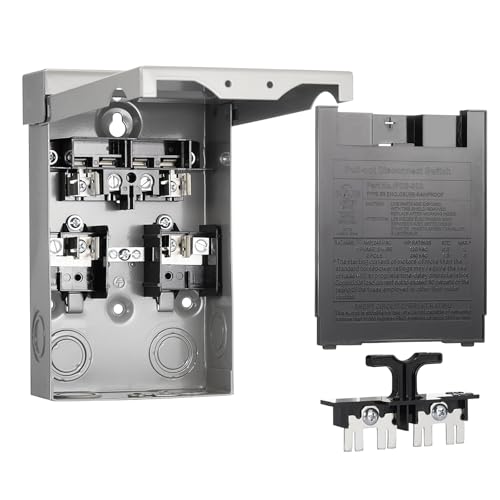 Suplevel 30 Amp Fused AC Disconnect Box, Pull-Out Switch NEMA 3R Outdoor Metal Box for Mini Split, Air Conditioning and Home & Light Commercial HVAC Systems, 240V, UL Listed, Fuse NOT Included