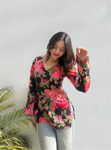 Image of ANNI Designer Cotton Short Kurti for Women | Stylish Kurti | Short Kurti Top | Casual Kurta for Women | Comfortable Cotton Kurtis for Womens