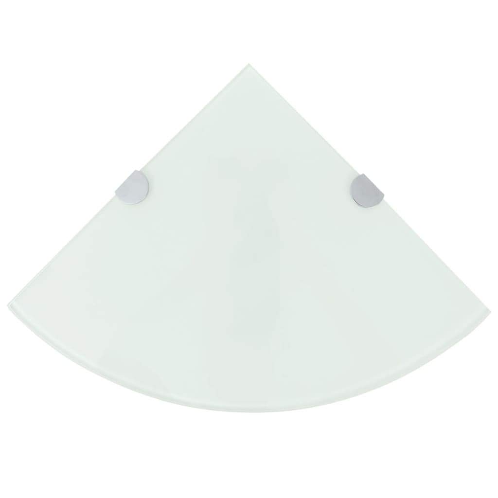 HaoChrymec Étagères d'angle with Verre Trempé, Design Élégant, Capacité de Rangement Idéale, Étagère Murale Chambre, Bibliothèque Murale, Blanc, 35 x 35 cm