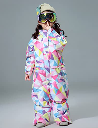 YEEFINE Boy and Girl's Snowsuit One Piece Ski Suits Jackets&Pants Waterproof Winter Warm Jumpsuits Snowboard Suit for Kids3