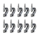 Highcraft DMQV-H38-10 Heavy Duty Industrial Purlin Beam Clamp for 3/8'' Rod Max Load 400 lbs Iron (10PK), Electro Galvanized