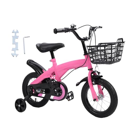 Luocute Bicicleta para Niños, con Ruedas de Entrenamiento Resistentes, Manillar de Asiento Ajustable, Marco Liviano para Niños de 3 a 10 Años, con Asiento Acolchado (16 Pulgadas)