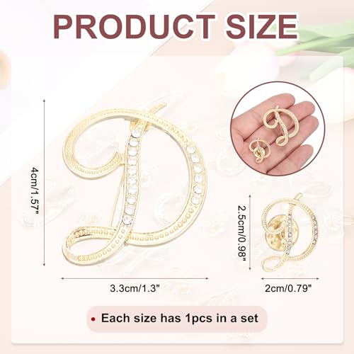 Image of PATIKIL Rhinestone Letter Brooch Pins, Initial Rhinestone Alphabet Letter Lapel Badges Pin for Women Men Suits Dress Coat