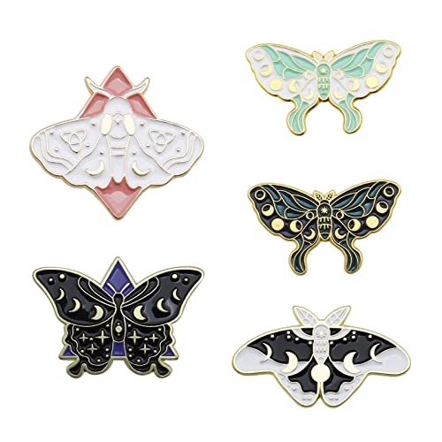 5pcs Émail Broche Papillon Insecte Revers Breastpin Badge Vêtements Broche pour Femmes Sacs à Dos Bijoux Décorations Fournitures Cover