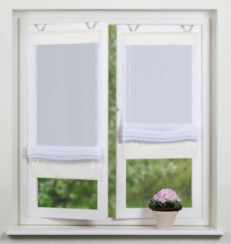 Raffrollo Gardine Raffgardine Bändchenrollo Vorhang Voile OHNE...