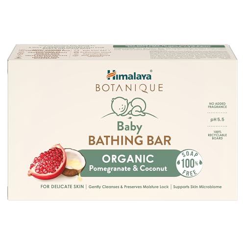 Image of Himalaya Botanique Baby Bathing Bar 125g | Organic | Preserve Moisture Lock | No Tears | Dermatologically Tested | Helps Protect Skin Barrier | pH 5.5 | Hypoallergenic | No Added Fragrance