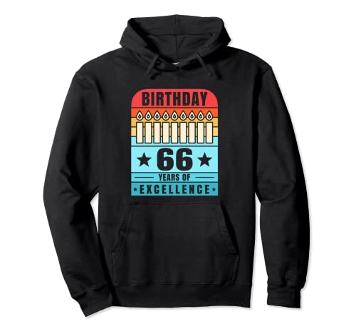 Decoraciones retro de 66 cumpleaños, regalos de 66 cumpleaños para mujeres Sudadera con Capucha