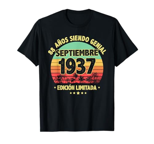 Septiembre 1937 88 Años Hombre Cumpleaños Septiembre 1937 Camiseta