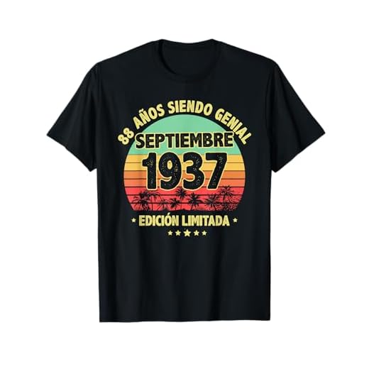 Septiembre 1937 88 Años Hombre Cumpleaños Septiembre 1937 Camiseta