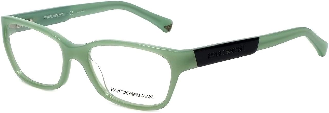 Emporio Armani EA3004F - 5085 - Gafas de ópalo verde aguamarina con lente de demostración transparente de 2.047in, Ópalo verde agua., 5216140