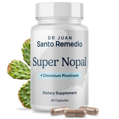 Santo Remedio Super Nopal Exclusive Formula with Nopal Gurmar (Gymnema Silvestre) Chromium Picolinate and Vanadyl Sulfate. 60 Capsules (30 Servings)