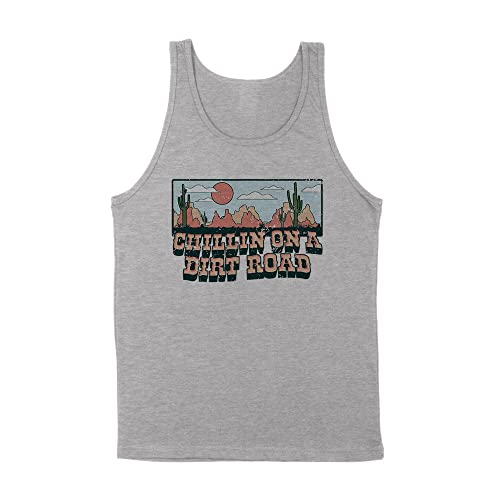 Chillin on a Dirt Road Tank Top Unisex Small Grey