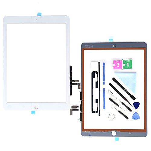White Touch Screen Digitizer for iPad 9.7 (A1822, A1823)/Ipad 5 Ipad Air 1st Touch Screen Digitizer - Front Glass Replacement with Tool Repair Kits + Adhesive