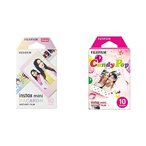 Fujifilm instax Film Mini Macaron 10 Vues Multicolore &amp; W891719 Fujifilm Mini Monopack Candy Pop (10v)