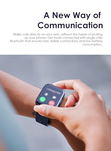 ساعة ذكية ووتش 4 بلس من اورايمو بخاصية الاتصال بالبلوتوث وشاشة HD مقاس 2 بوصة مع أكثر من 100 وضع رياضي، مقاومة للماء بتصنيف IP68