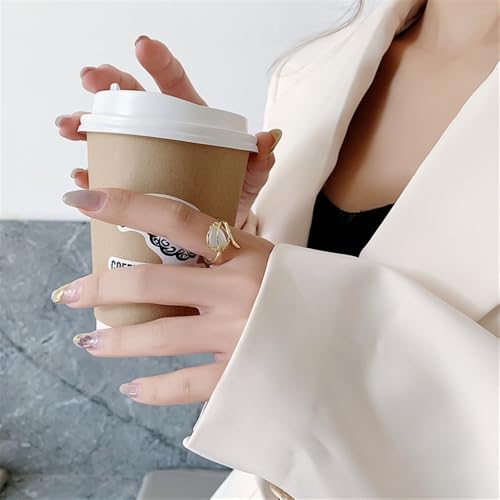 Opal Tulip Flower Open Ring,Flower Jewelry,Copper Chalcedony Opal Ring(Adjustable Ring)4