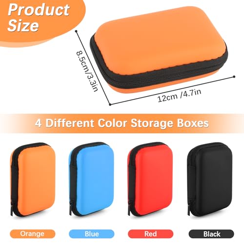 TNEDFOD 4 Stück Spielkarten Box, Etui Staub Spielkarten Aufbewahrung, Aufbewahrungsbox Kartenspiel Box, Spielkarten Etui für Aufbewahrung Von Karten, Kopfhörern Und Datenkabeln