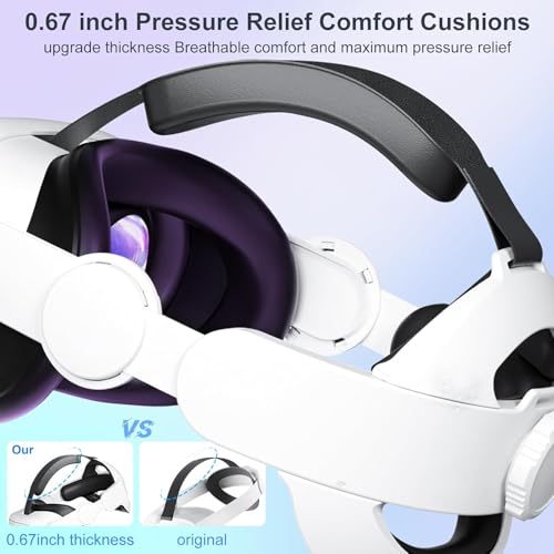 Image of Saqico Head Strap For Meta Quest 3,Pressure-Free Elite Strap for Oculus Quest 3 Accessories Replacement, Adjustable Headband Soft Cushion VR Headset Enhanced Comfort &Balanced Fit for Longer immersion