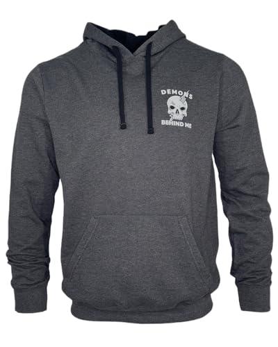 Demons Behind Me Unbreakable Unisex Heathered Charcoal Hoodie4