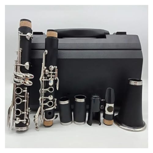ベークライトボディ 17 キーシルバーメッキキー Bb トーンクラリネット楽器ケースとマウスピース 初心者クラリネット