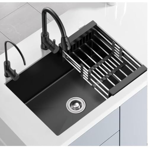 Évier de cuisine acier inoxydable sous plan 76 cm pour éliminer le désordre