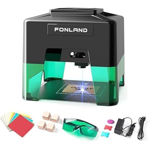FONLAND Mini lasergraveermachine, draagbaar, voor papier, leer, hout, kunststof, logo, CNC-graveermachine, doe-het-zelf graveergereedschap