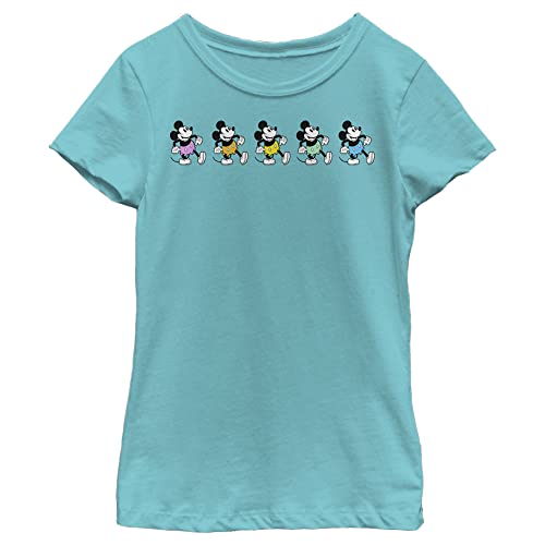 T-shirt fille Disney Mickey col rond bleu Tahiti taille S manches courtes