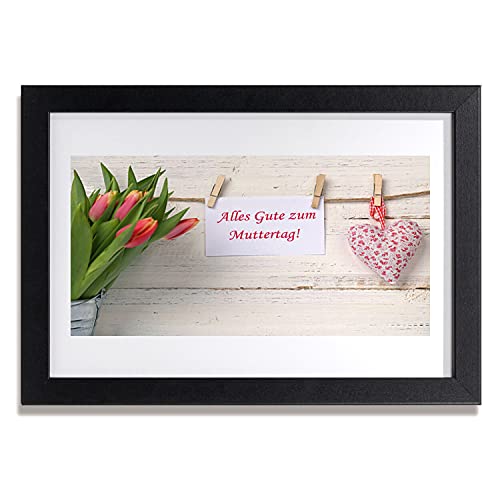 Image murale salon et chambre Tulup avec cadre photo tulipes 30x20 cm