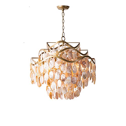 Plafonnier suspendu en nacre style créatif pour décoration de gîte et salon
