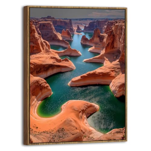 Image of Glen Canyon Wall Art Western Desert Landscape Wall Decor Arizona National Park Wall Art Southwest Red Rock Mountain Canvas Prints Colorado River Scenery Artwork Living Room Office Decoration 12x16 inch